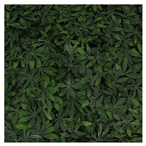 Milltown Merchants Artificial Marijuana Pot Leaf Hedge - Fake Weed Plant - Smoke Shop Decor - Sound Diffuser Marijuana Wall Art - Topiary Cannabis Greenery Panels (2 Pack)