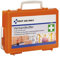 First Aid Only Erste Hilfe Koffer DIN 13157 mit Wandhalterung | Kompakter Verbandskasten für Betriebe und Haushalte gefüllt nach DIN 13157:2021 | Inkl. Tragegriff & Montagematerial | P-10020