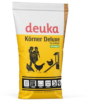 deuka Körner Deluxe | Geflügel Premiumkörnermischung | mit Oregano | Geflügelfutter | Ergänzungsfuttermittel für Geflügel | stärkt das Immunsystem (15 kg)