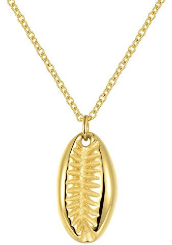 Happiness Boutique Damen Muschel Kette in Goldfarbe | Kette mit Muschel Anhänger Edelstahlschmuck