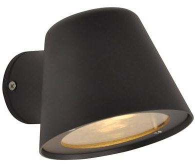 B·LED BARCELONA LED BarcelonaLED Applique Murale Extérieure Intérieur Spot IP44 Aluminium Noir Résistant Style Moderne avec Ampoule GU10 5W 2700K Blanc Chaud pour Patio Jardin