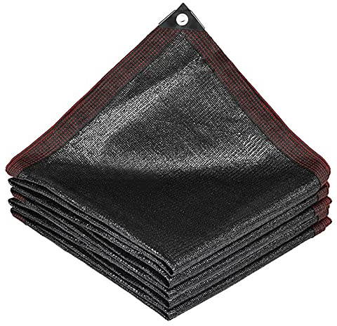 DKLE 2x8m 85% Toldo Vela de Sombra Red de Sombreado Negra Protección Solar Hoja de Lona Engrosamiento Cifrado Sombra para El Hogar Planta de Patio Aislamiento Térmico del Coche Malla Sombreador