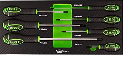 SET DE 7 DESTORNILLADORES CRUZ CON MÓDULO EVA CARBONO