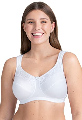 Reggiseno Minimizer Senza Ferretto e Senza Imbottitura Cotton Now Miss Mary con Coppa Piatta 7f White