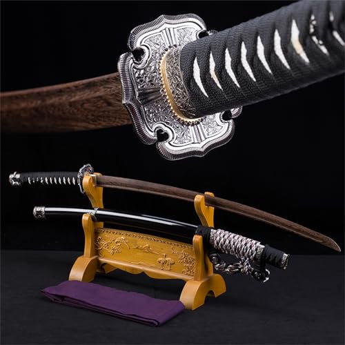 HJHUUA 102 cm großes Tachi-Katana aus Holz,handgefertigtes Bokken,Samurai-Schwerter aus natürlichem Palisander für Kendo-Übungen,Ausstellung,Cosplay,Requisiten,Dekoration