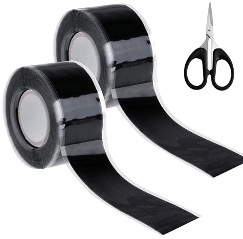 2 Pcs Self Fusing Silicone Tape, Self Amalgamating Waterproof Tape for Leaks, Flex Tape, Rubber Leak Repair Tape, Sealing Tape, for Pipe Water Hose Leakage Sealing Repairing(25mm x 3m)