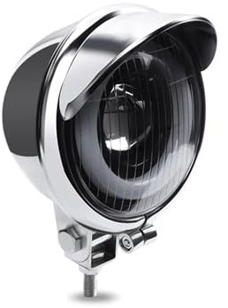 Fanale Anteriore Fari Anteriori Per Moto Per Suzuki Custom Bike Faretto Bianco Con Interruttore Lampada Ausiliaria Per Faro LED Per Moto 12V Angel Eye(1piece Chrome)