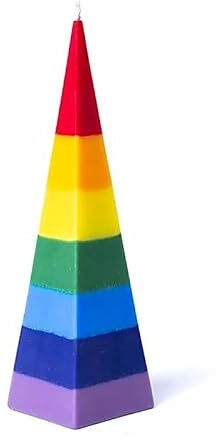 LivuX Pyramidljus chakra utan doft – handgjort av hållbart palmkärnvax – oparfymerat chakra-ljus – 21 x 6 cm – 280 g – brinntid 20–24 timmar 1380
