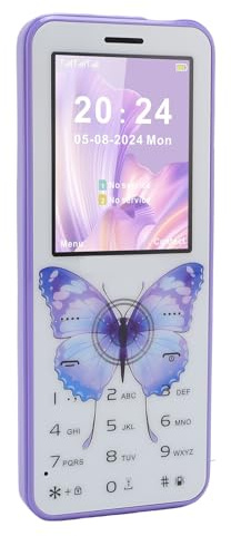 VELATEMOR Cellulare Senior, Telefono Big Keys per Anziani con Audio e Torcia Forte, Telefono Cellulare Semplice Sbloccato per Bambini, Doppia Sim, 2G (PURPLE)