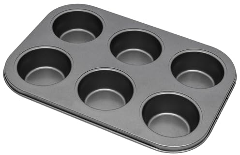 Besto Bandeja para 6 magdalenas | Moldes antiadherentes para hornear pasteles y brownies | Moldes profundos sin BPA para pudines Yorkshire, pasteles y más