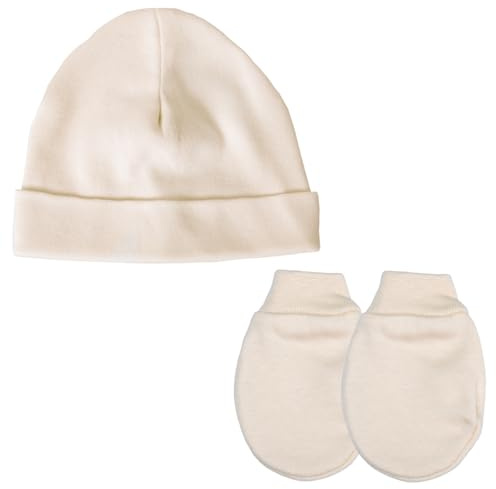 Baban Baby Premature Hat and Scratch Mittens Set Cotton | Cotton Premature and Tiny Baby Hat and Scratch Mittens Set, Made in Britain, 3-5lb and 5-8lb, Loved by Parents Award