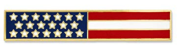 PinMart American Flag USA Police Officer Firefighter Military Recognition -Quality Enamel Pins - Ideal for Award Ceremonies & Commemorative Events - 1-3/4in W x 5/16in H