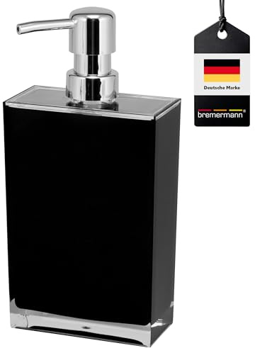 bremermann Seifenspender XL mit ca. 500 ml Füllmenge, Kunststoff eckig (Schwarz)