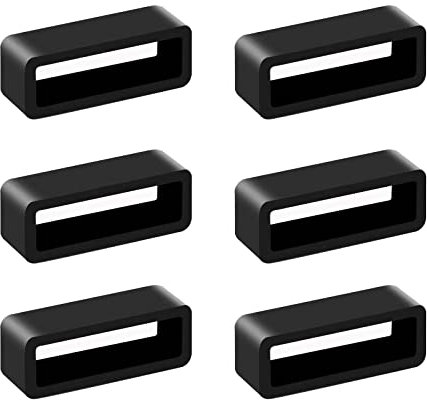 DIHRUUO 6 Stück Silikon Uhrenarmband Schlaufe 18mm Gummi Unisex Uhrenarmband Schlaufe Schwarz Ersatz Uhrenband Schlaufe Halter Silikon zum Innendurchmesser 18mm Uhrenarmband