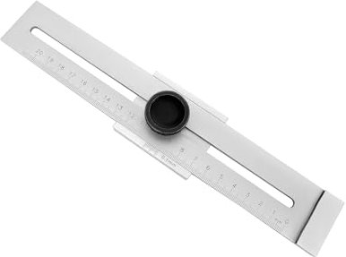 QWORK® Präzisions Streichmaß Kohlenstoffstahl Parallel Anreißer mit Lasergravierter Skala - 200mm Meßbereich