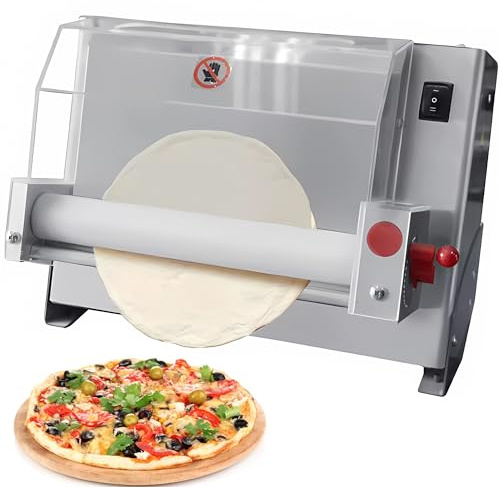 INTSUPERMAI Electric Pizza Dough Roller Sheeter 20 Top Table Pizza Dough Press Machine Pizza Pita Pizza Pressing Dough Pressing Machine Electric Pastry Press Machine 110V
