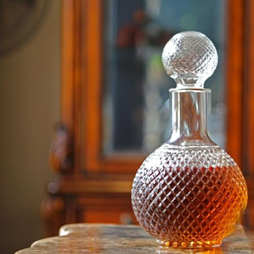 Carafe à whisky en verre avec couvercle pour vin, liqueur, eau, jus de fruits, décanteur, service de boissons, bouteille de série spéciale, produit cadeau, service de boisson, carafe (250 ml)