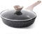 Kordisen Antihaft Bratpfanne mit Deckel, 24 cm Granit Beschichtung Pfanne Induktion, Gesund und Ungiftig, PFOA-frei