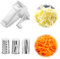 3-in-1 Handheld Cheese Grater, Cheese Slices Cheese Shreds Manual Rotary Grater with 3 Stainless Steel Graters Barrels, Foldable Multifunctional Grater for Fruits Vegetables Carrot Potato, White