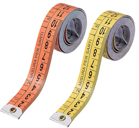 Lot de 2 mètres rubans de mesure pour le corps, ruban de mesure précis 150 cm/60 pouces, ruban double face pour la couture et la mesure
