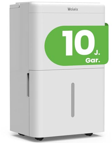 Woleix Luftentfeuchter elektrisch 20L, Entfeuchter elektrisch für Keller, Raumentfeuchter elektrisch 39dB für Räume bis zu 150m³/50m², mit Timer, Filter und 1M Ablaufschlauch, 10 J. Gar.
