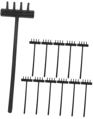 SUPVOX Ensemble 12pcs Outils de Jardinage en Plastique pour Bac à Sable Zen, Râteaux Éducatifs pour Garçon et Filles, pour Jeu de Plage et Jardin Zen