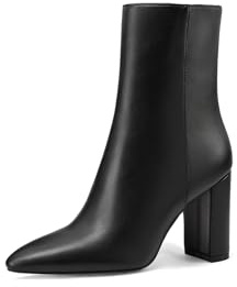 QUEEN HELENA Stivaletti con Tacco Alto Donna K4075 (Nero Pu, Taglia unica, Sistema Taglie Calzature EU, Adulto, Donna, Numero, Media, 40)