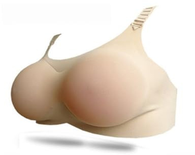 WOVEBIUS Adjustable Breast Forms Fake Boobs Lifelike Prosthesis Bra A-D Cup Bra for Crossdresser Novelty Costume Skin Color Men/D Cup