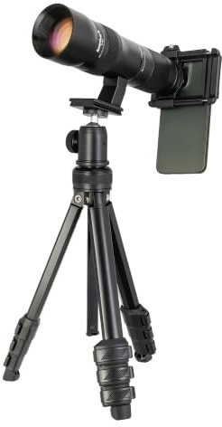 Levenhuk Kelvin TLC50 Smartphone Telekular Kit, Optisk Zoom Kameralins med Universell Adapter, Stativ, Fullt Flerskiktat Glas, Tillbehör Ingår, för Resor, Vandring, Naturobservation | med Universell Adapter, Stativ, Fullt Flerskiktat Glas, Tillbehör Ingår, för Resor, Vandring, Naturobservation