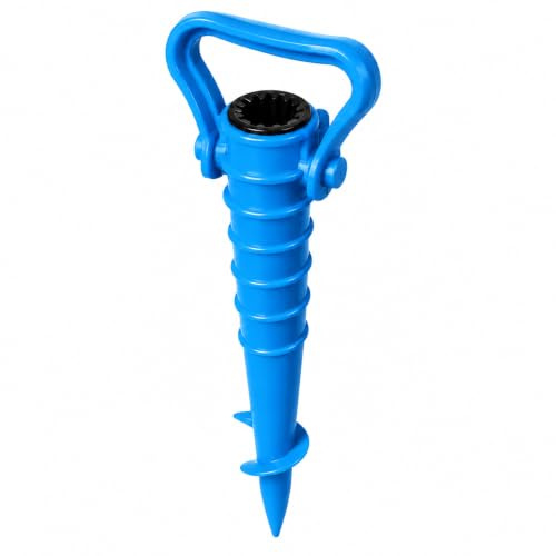 OTHERWISETRIVIAL Estaca para sombrilla con barrena de 39 cm para playa, diámetro de 32 mm, soporte antiviento para arena y tierra, disponible en varios colores (747 azul)