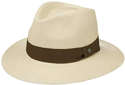 Lierys Sombrero Panamá The Sophisticated Mujer Hombre Confeccionado a Mano en Ecuador Sombrero de Paja de Verano con Cinta
