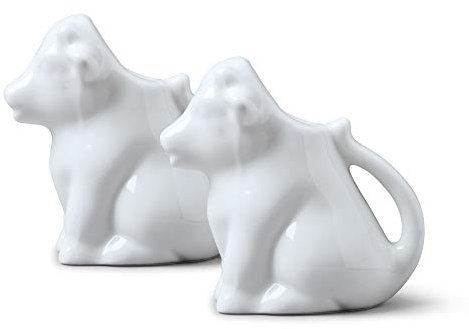 Wm Bartleet & Sons, Set of 2 Porcelain Cow Milk/Creamer Jug 50 ml, 0.50 fl.oz - White