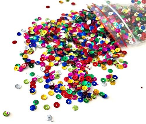 Angel Malone 15g 5mm in Diameter Premium Quality Cup Sequins DIY Arts Crafts Making - UK Seller (Rainbow Mix 5mm)