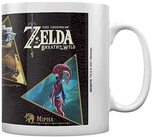 The Legend of Zelda Breath of the Wild Tasse (Champions Design) 325 ml Keramiktasse – Offizielles Merchandise-Produkt, Weiß