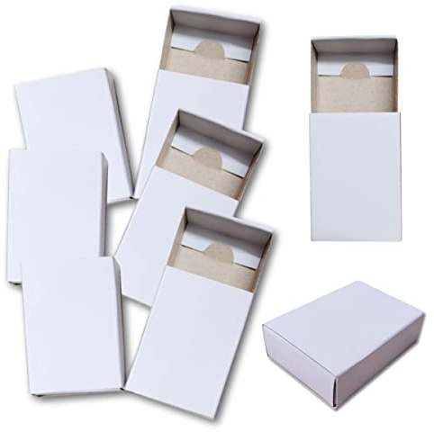 Paquete de 50 cajas de cerillas de tarjetas blancas lisas para artes, manualidades, baratijas, calendarios de Adviento y recuerdos de boda Essential Arts