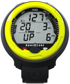 Aqualung I100 - Computer subacqueo misto, navigazione intuitiva con un solo pulsante, quattro modalità operative, regolazione dell'altitudine, computer subacqueo Aqua lung per le immersioni subacquee