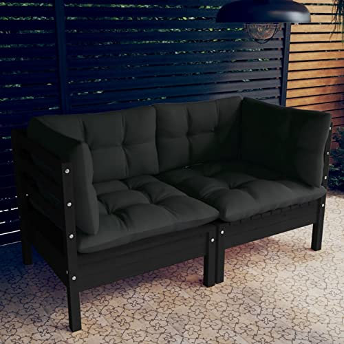 Gecheer 2-Sitsig Trädgårdssoffa, Balkongmöbler, Trädgårdsbänk, Lounge Soffa för Balkong och Utomhus, Trädgårdsmöbler Set
