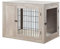 unipaws Dog Crate Furniture for Large Dog, Indoor Dog house End Table with Cushion, Wooden Wire Dog Cage with Double Doors, Dog Kennel End Side Table Nightstand((Weathered Grey, Large)