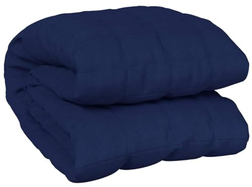 vidaXL Couverture Lestée Bleu 235x290 cm 11 kg Tissu, Couette Apaisante, Literie