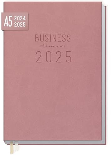 Häfft® Business-Timer 2024/2025 A5 Altrosa Buchkalender 18 Monate: Juli 2024 bis Dez. 2025 - Terminplaner, Wochenkalender, Terminkalender, Wochenplaner - nachhaltig & klimafreundlich