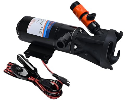 RV Shredder Pump Self Priming Slurry Pump 12V 3 Inch Water Inlet Double Four Leaf Blade Electric Slurry Pump 45L DC for Motorhome Camper Shredder Pump for