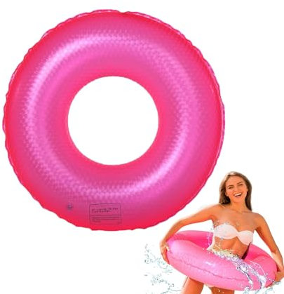 Anello di nuoto gonfiabile, Fluorescente Anello di Nuoto Gonfiabile Galleggiante Adulti, Salvagente Adulti in PVC con Valvola d'Aria, Anelli Gonfiabili Piscina Galleggiante, Aiuto al Nuoto (rosa)