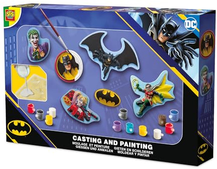SES Creative 09364 Personnages DC Batman en Plâtre - Moulage et Peinture - avec Plâtre et Peinture - Crée tes Propres Figurines Batman en Plâtre