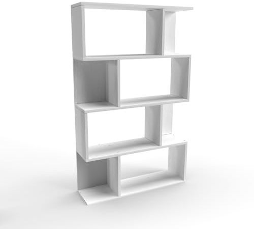 Mama Store Minimal mångsidig modulär avdelare bokhylla 4 hyllor - ARktisk vit 70 x 115 x 20