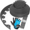 KESSER® Flexible Rasenkante aus Kunststoff Länge 20m Höhe 5cm, mit 130 Erdanker + 2 Paar Handschuhe Beeteinfassung Beetumrandung Beetbegrenzung Mähkante Pflastersteine Palisade - Anthrazit