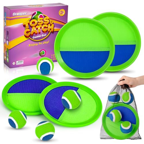 Sticky Toss and Catch Ball Game Set - Kids & Toddlers Outdoor Indoor Activity Toys for Boys Girls 3 4 5 6 7 8-12 Year Old - Great Games for Beach Pool Yard - Birthday Gifts Easter Basket Stuffers