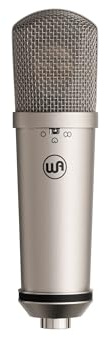 Warm Audio WA-87jr Large Diaphragm Condenser Mic with Shockmount, Rich Studio-Grade Sound for Vocals, Instruments, Podcasts, Nickel