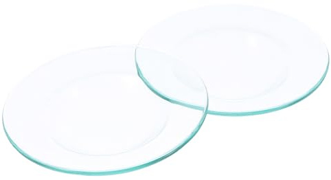 BESPORTBLE Piatto di Ricambio per Scaldacera in Vetro Trasparente 2 Pezzi Piastra per Cera Sciolta Resistente al Calore Adatto per Lampade Aromaterapia e Uso Quotidiano