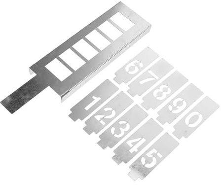 Healeved Plantillas de Números Huecas de 3 CM para Pintar Juego de 10 Números de Hierro Galvanizado 6 Ranuras Reutilizables para Manualidades Pintura Aerosol y Decoración Artística