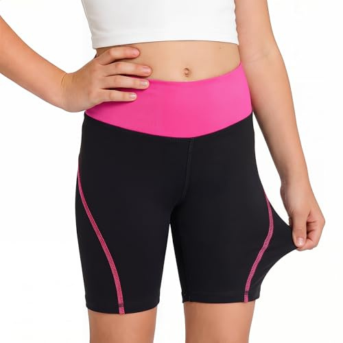 Tokeya cykelshorts för flickor hög midja töjbar sport kort ålder 4-13 år | Sommar bekväma andningsbara mjuka, atletiska cykelshorts, barn under klänning korta leggings, dans gymnastik skola PE